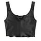 thumbnail image 2 of Crop Top de PU sin Mangas,  gris oscuro, 2 of 2