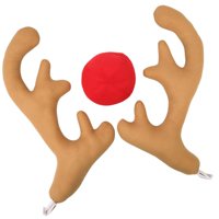 Magideal - Cuernos De Reno De Navidad Para Coche Y Adornos Para La Para Coche, Suv, Camión, Ventana, Accesorio De Vacaciones, Material Premium Encantador Caqui