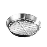 Magideal - Juego De Bandeja Y Rejilla Para Asar, Bandeja Para Hornear Crujiente De Acero Inoxidable 304, Bandeja De Malla Para Asar Pescado, Asar Aceite, Freír A 16 Centímetros