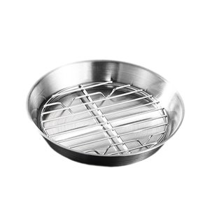 Magideal - Juego De Bandeja Y Rejilla Para Asar, Bandeja Para Hornear Crujiente De Acero Inoxidable 304, Bandeja De Malla Para Asar Pescado, Asar Aceite, Freír A 16 Centímetros