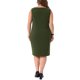 thumbnail image 2 of Agnes Orinda Vestido de Talla Grande para Mujer, Estilo Escolar Universitario, Sin Mangas, Cuello de Barco, Casual, Recto, Lápiz, para Trabajo, 5X Verde Militar, 2 of 5