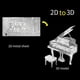 thumbnail image 5 of Piano 3D Jigsaw Metal Puzzle Model Toys, 5 of 5