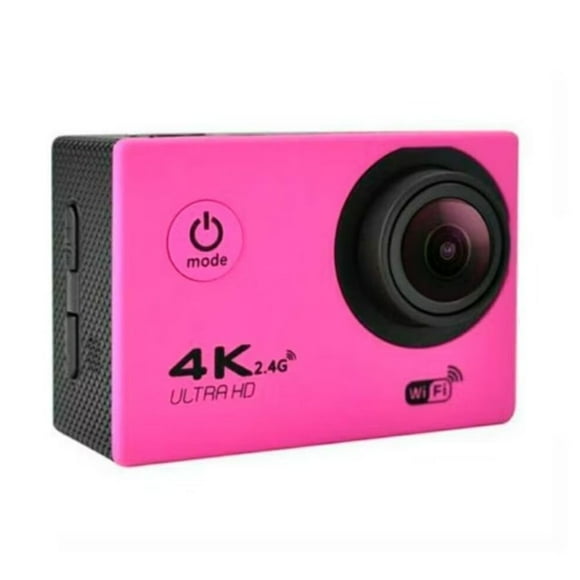 Camara Deportiva 4k I Wifi Sumergible 30mtrs Accesorios Rosado
