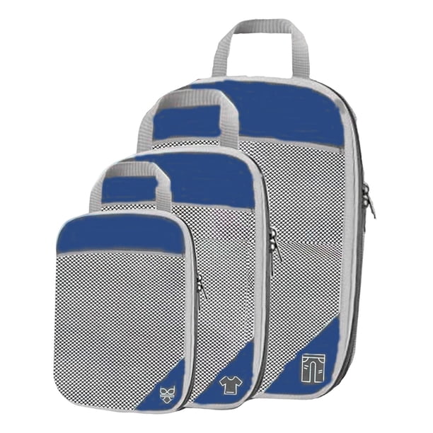 3 uds cubos de embalaje de compresión para viajar cremalleras dobles reutilizables organizadores de guardarropa versátiles bolsas de nailon para viaje