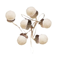 Bothyi - Adornos Navideños De Bellota, Bolas De Torre De Pino De Fieltro De Lana Para Festivales De Interior, Color Blanco, 6 Uds.