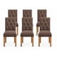 thumbnail image 1 of Pack 6 Sillas De comedor De madera Capitonés felpa, 1 of 2