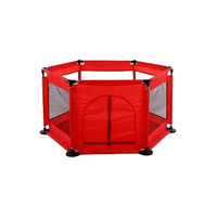 Genérico - Corral De Seguridad Para Bebé Hexagonal 130 Cm + Pelotas, Rojo