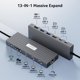 thumbnail image 2 of Estación de acoplamiento Acer 13‑en‑1 USB‑C Hub con 3 HDMI y carga PD de 100 W, 2 of 9
