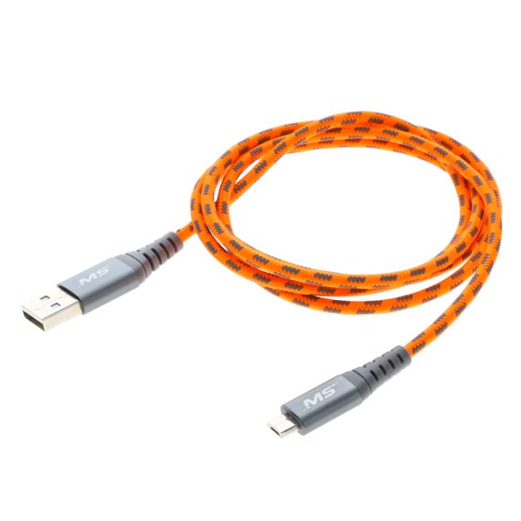 Cable MobileSpec MBSHV0413 de alta visibilidad, 1,2 m, micro USB, naranja