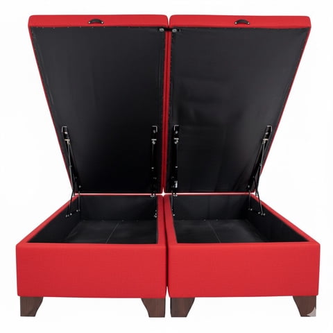 Vitelio - Bases De Camas 2 Plaza Baul 190X150Cm Rojo
