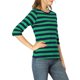 thumbnail image 4 of INSPIRE CHIC Camiseta Básica de Mujer con Mangas al Codo Cuello Redondo Ajustada Regreso a Clases Camiseta Casual Estampada Verde Azul Oscuro XL, 4 of 8