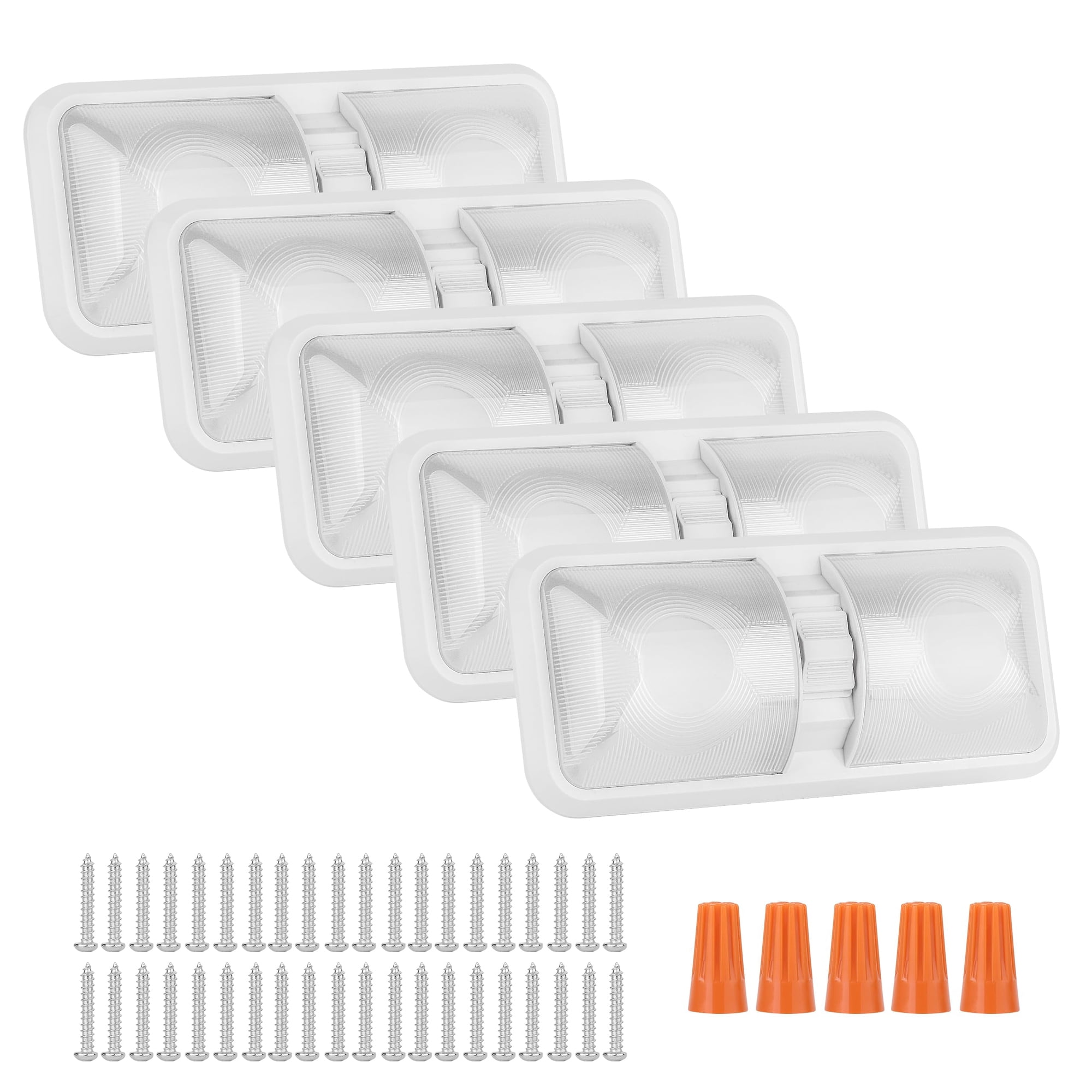 Lámpara De Techo Rvzone Led 12 V 1100lm Con Doble Cúpula (5 X 7 W), Color Blanco
