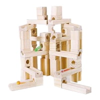 Magideal - Wood Marble Run Bloques De Construcción Actividades De Aprendizaje Juego De Construcción Juego Sensorial Juguete Para Preescolar Regalo Creativo Edade 60 Piezas