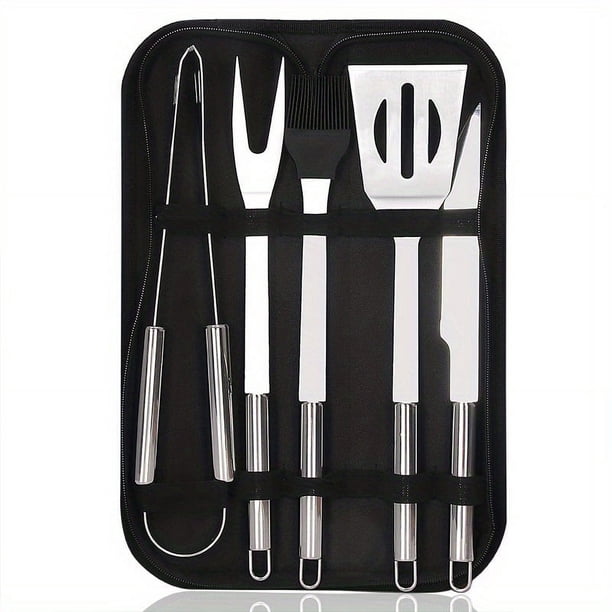 Get Ready for Outdoor Fun with our Multifunctional Stainless Steel BBQ Grill Accessories Set - Perfect for Picnics, Camping, Smoking, and Grilling - Comes in a Handy Case!
