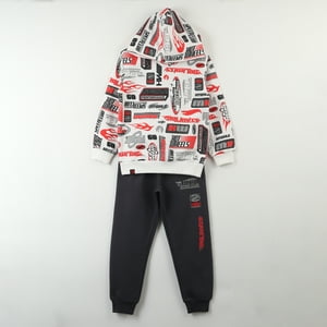 Conjunto Buzo Niño Full Of Logos Beige Hot Wheels