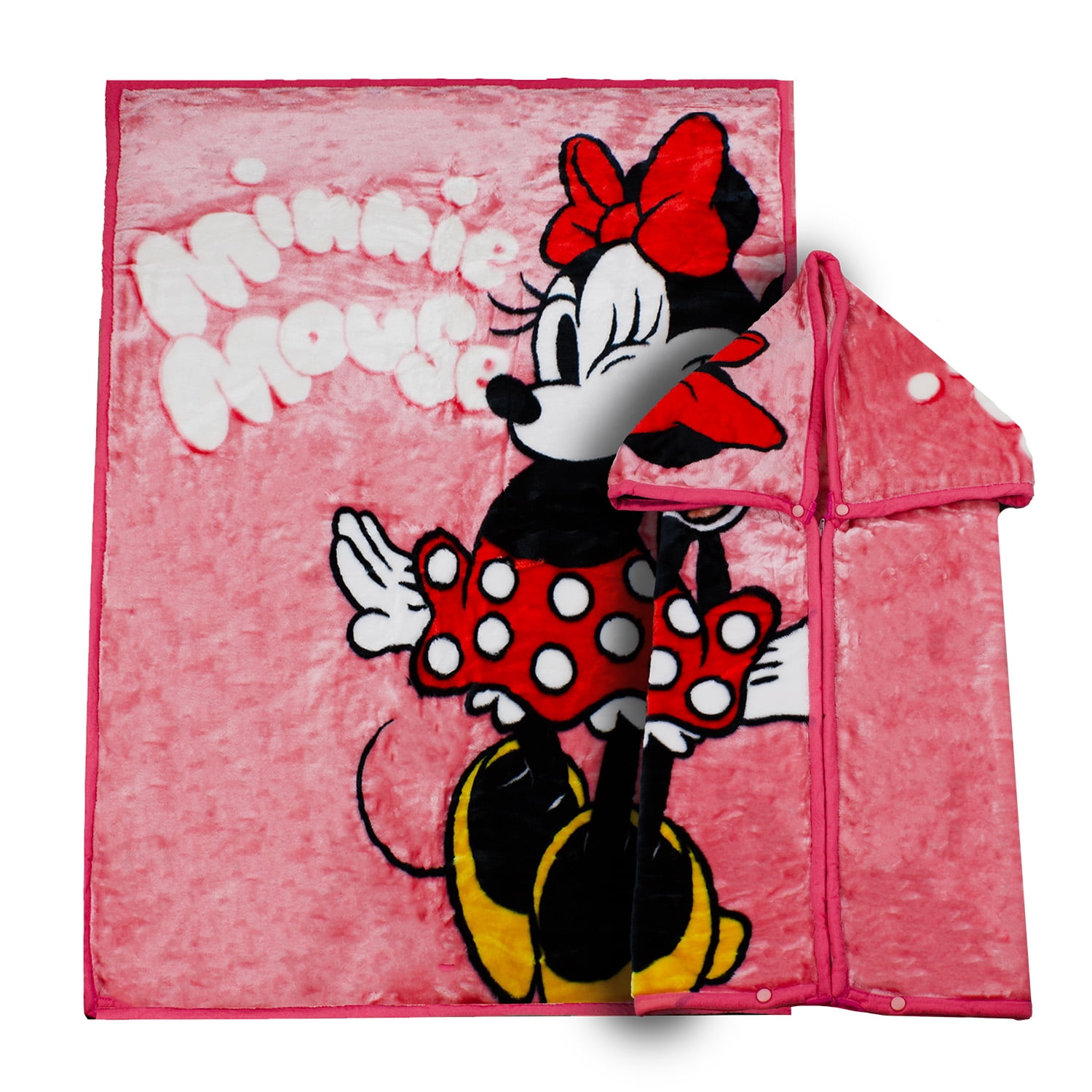 Disney - Saco Con Broche Ultra Soft Minnie Mouse 80x110cm Rosado