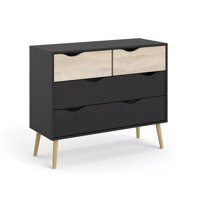 Relan - Cómoda Velador Negro Top Living Aloe Cajonera Nórdica