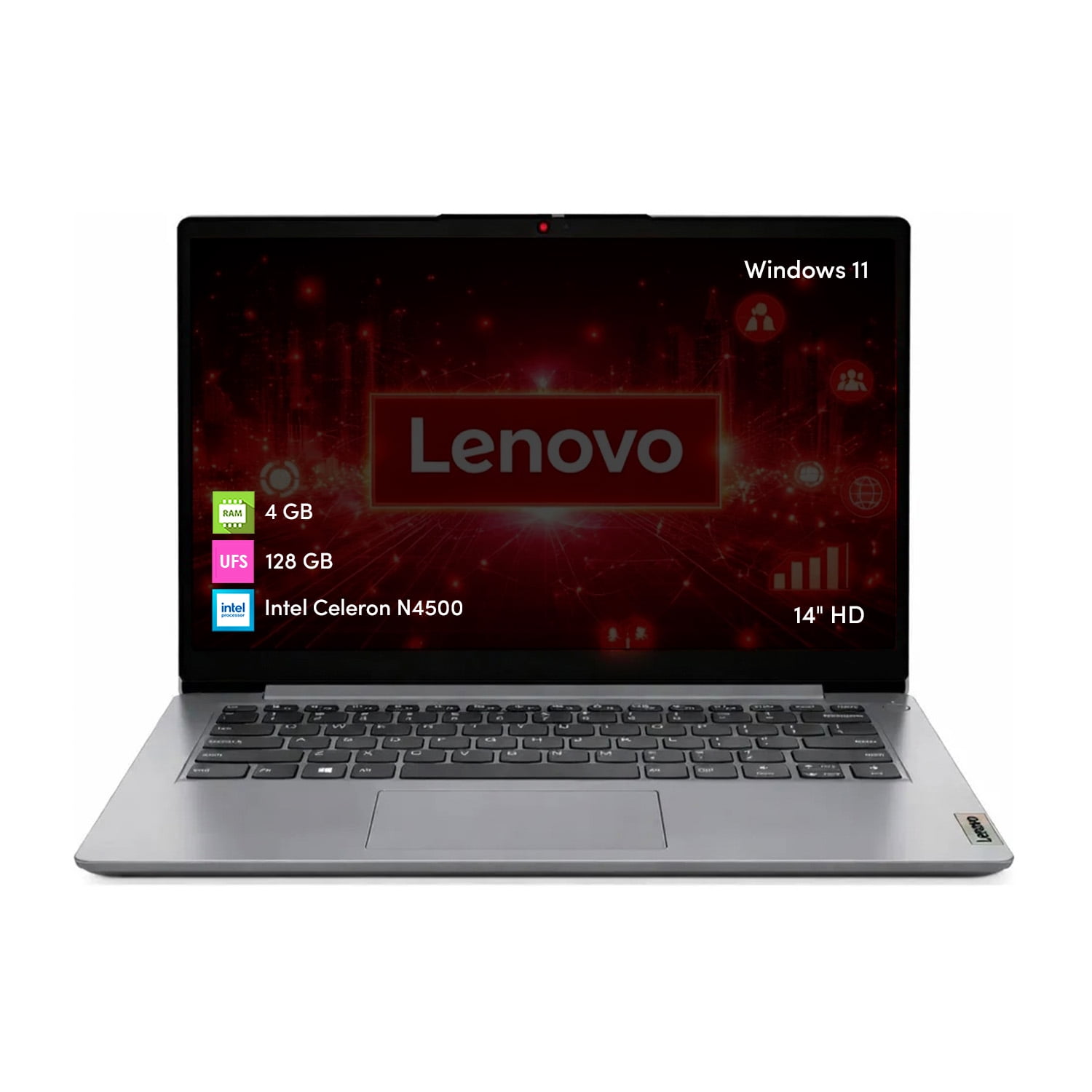Notebook Lenovo Ideapad Celeron 4gb 128gb 14' Hd Win11 Gris