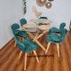 thumbnail image 1 of Comedor Valencia Mariposa Velvet 140X90Cm - Verde - 6 Sillas, 1 of 2