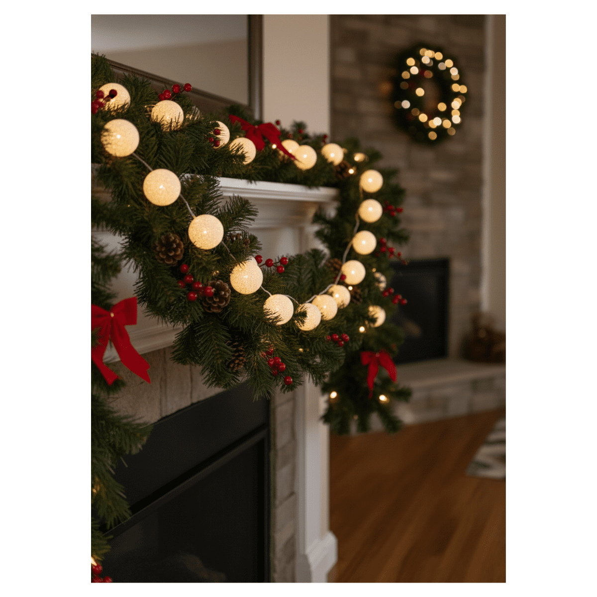 Genérico - Pack 10 Bolas Con Luces Blanca Decoración Navidad 2025