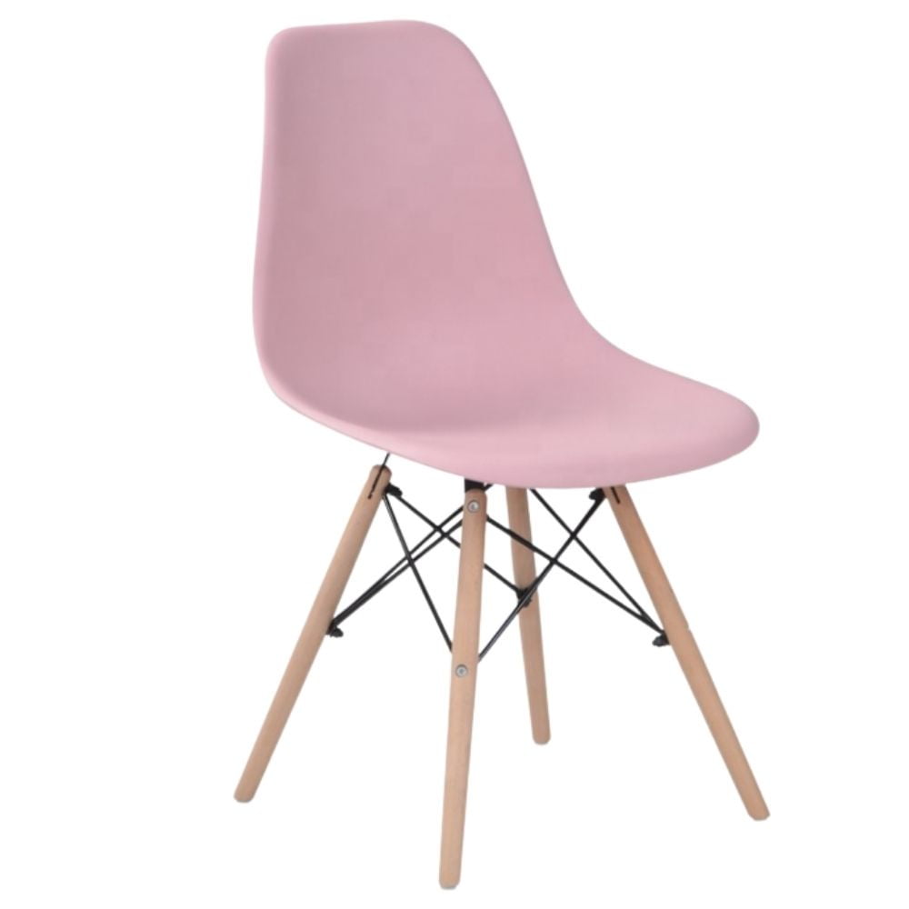 Velazio - Silla De Comedor Eames Clasica Rosada