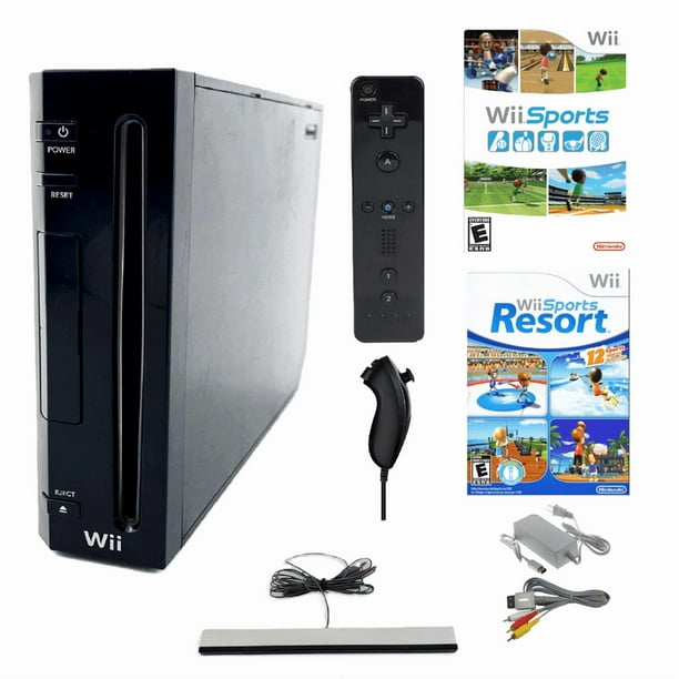 Consola Nintendo Wii Negra Reacondicionada con Wii Sports y Sports