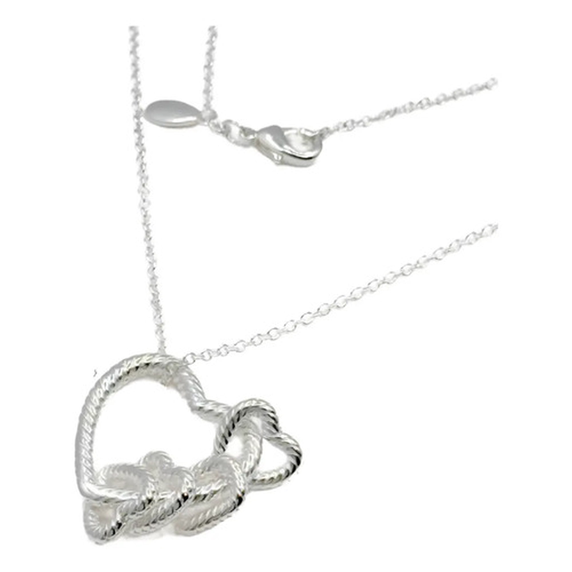 Marca - Collar Corazón Entre Corazones, Plata925, Regalo Mujer Plateado