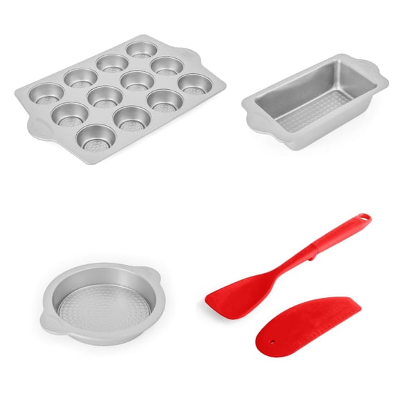 Paquete para principiantes de panadería Betty Crocker con molde para magdalenas, redondo y pan