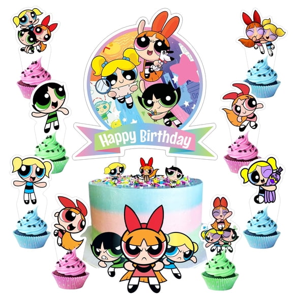 Decoraciones Para Tartas Fiesta De Cumpleaños De Power Girls 25 Unidades
