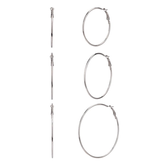 Aros Argolla Time and Tru Set 3 Pares Plata Sensible Mujer