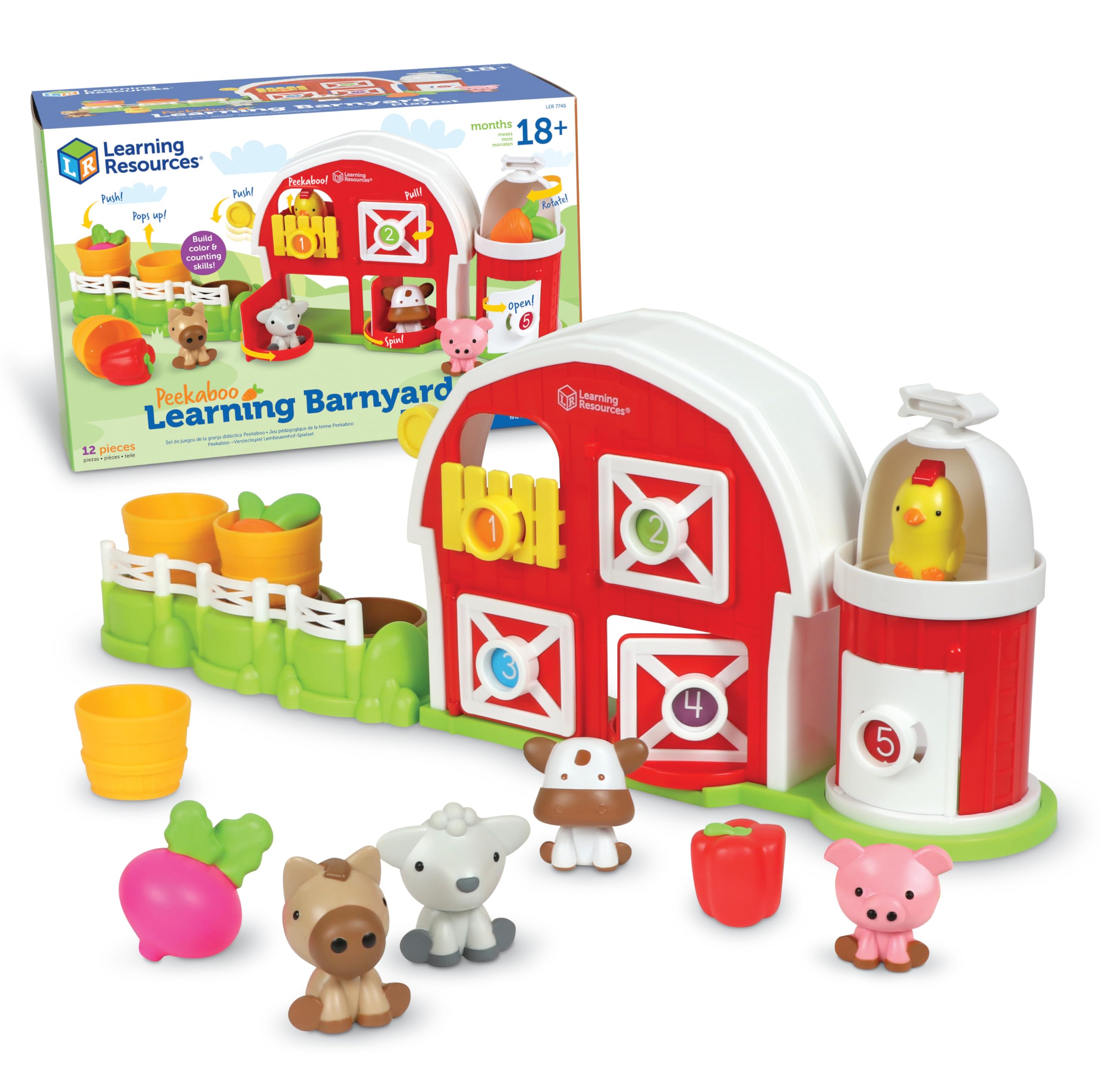Learning Resources - Recursos De Aprendizaje De Playset Peekaboo Learning Barnyard: Más De 18 Meses