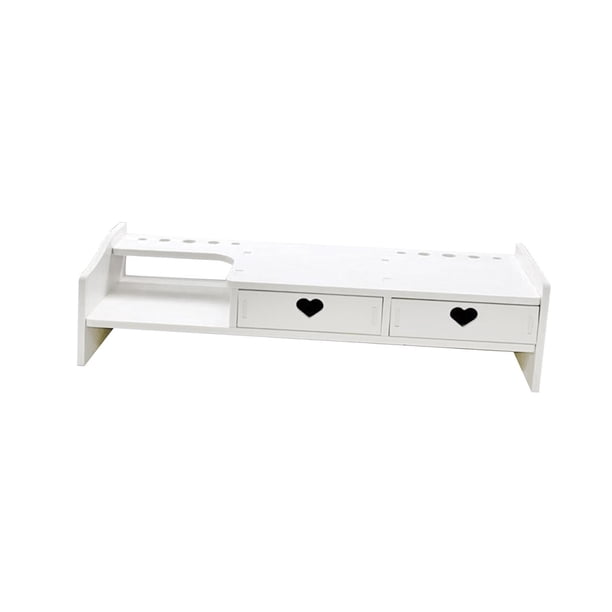 Soporte Elevador Para Monitor, Escritorio, Estante De Almacenamiento Con Cajón, Estante Elevado Para Computadora
