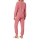 thumbnail image 3 of Conjunto de pijama de punto waffle para mujer de INSPIRE CHIC, conjunto de descanso con cuello en V de manga larga con pantalones jogger y bolsillos 2XL rosa, 3 of 6