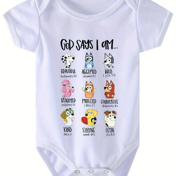 Infant Baby Girls Cute Animal Graphic Print Romper, Newborn Short Sleeve Round Neck Onesie Clothes