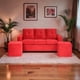 thumbnail image 1 of Living Emanuel 3 Cuerpos Y 2 Poufs - Tela Felpa Rojo, 1 of 6