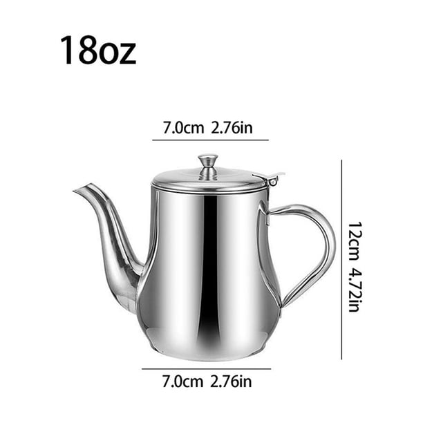 Upgrade Your Kitchen with our 18oz Stainless Steel Oil Pot - Cute and Practical Strainer, Storage Container, and Condiment Pot in One!