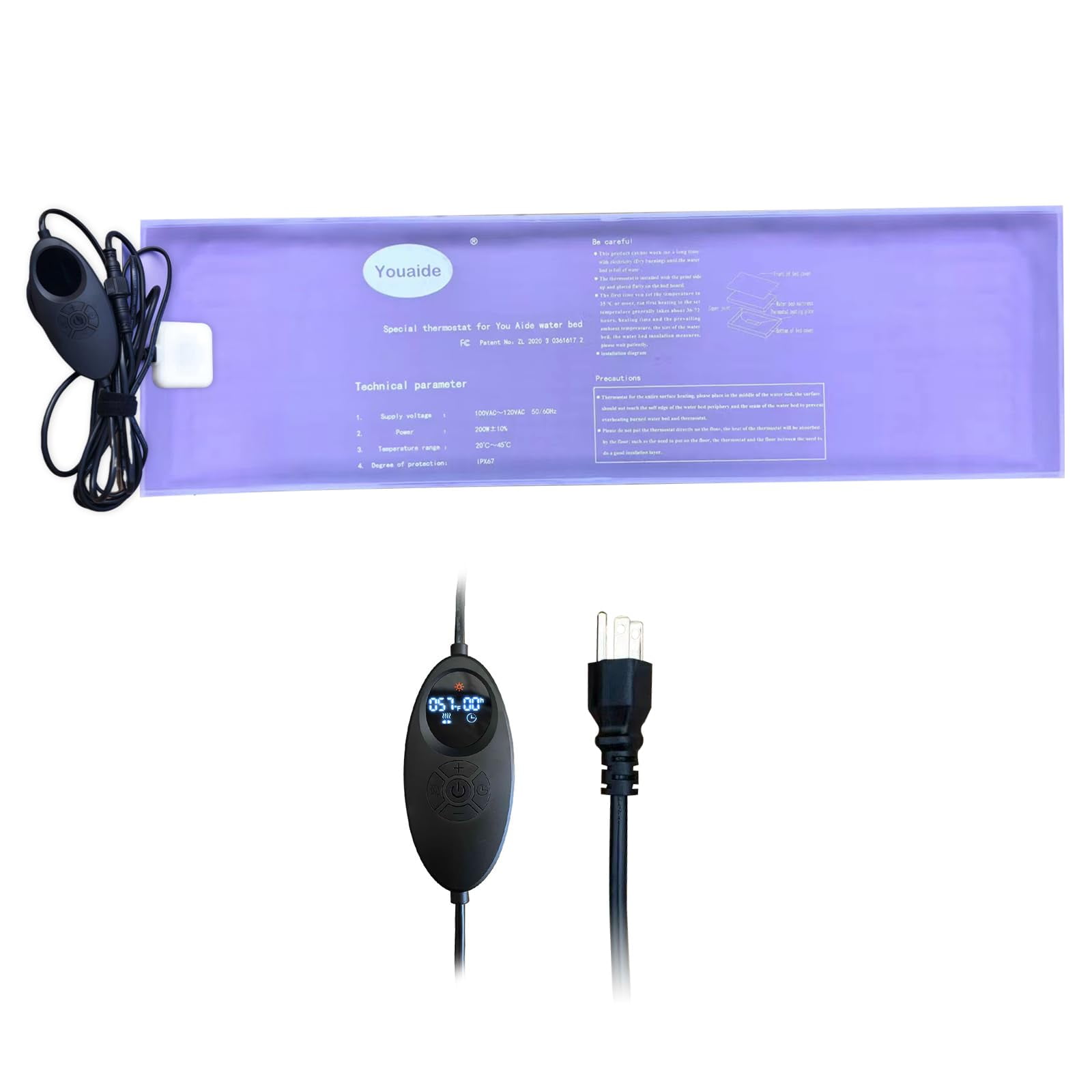 Calentador De Cama De Agua Hypnicell, Termostato Inteligente, 250 W, Control Led