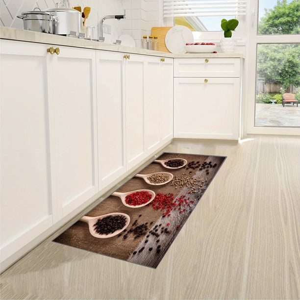 1/2pcs Boho Anti Fatigue Kitchen Rugs, Vintage Absorbent Non Slip Cushioned Rugs, Stain Resistant Waterproof Long Strip Floor Mat, Comfort Standing Mats, Living Room Bedroom Bathroom Kitchen Sink Laun