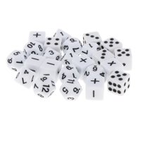 Bothyi - Paquete De 24 Dados De Enseñanza Acrílicos De 16 Mm Para Fiestas, Juegos Familiares, Niños De 8 A 12 Años