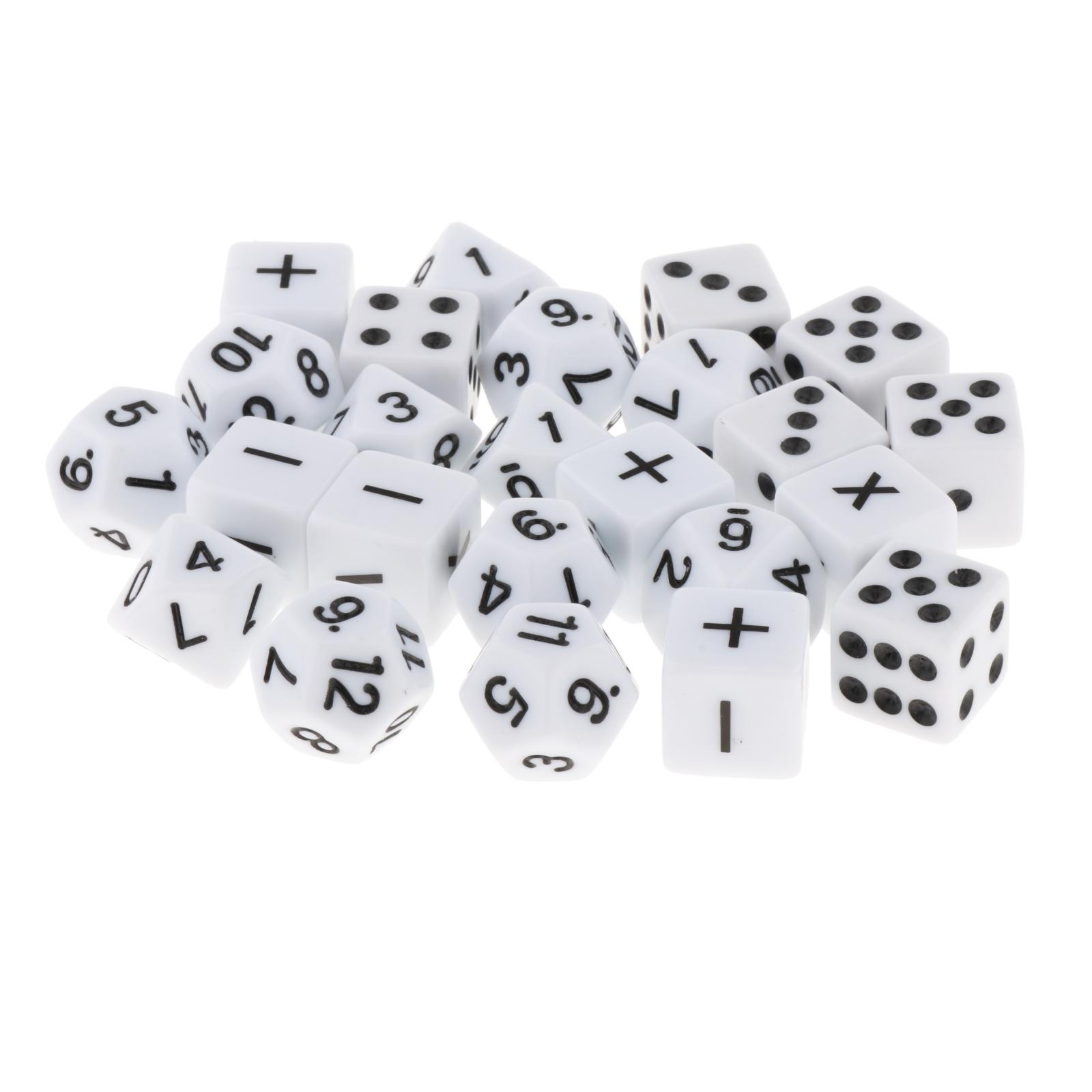 Bothyi - Paquete De 24 Dados De Enseñanza Acrílicos De 16 Mm Para Fiestas, Juegos Familiares, Niños De 8 A 12 Años