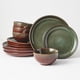 thumbnail image 1 of Juego de vajilla Pokini Stoneware Service 4, 12 piezas, marrón y verde, 1 of 7