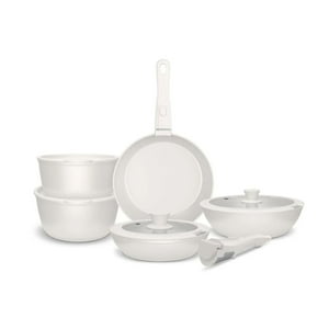 Wolf - Batería De Cocina - Juego De Ollas 11 Pzas Snap-On - Blanco