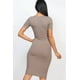 thumbnail image 5 of Vestido Midi Ajustado De Canalé Gris Topo, 5 of 5