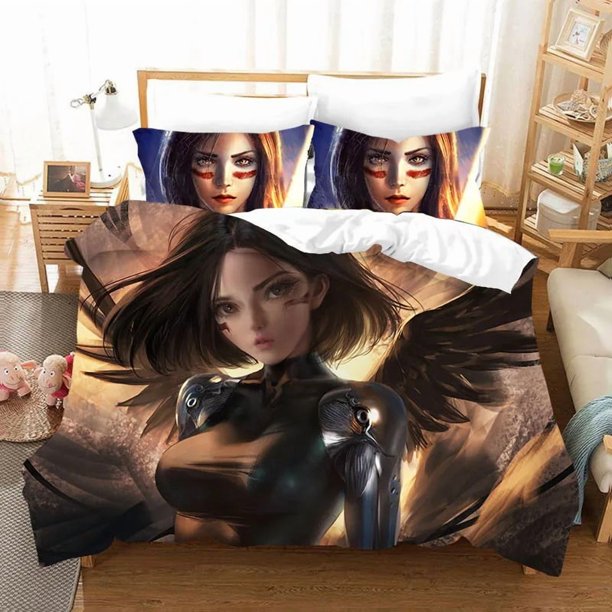 Movie ALITA Battle Angel Bedding Set Boys Girls Duvet Cover Pillowcase Bed Kids Adult Home Textileextile