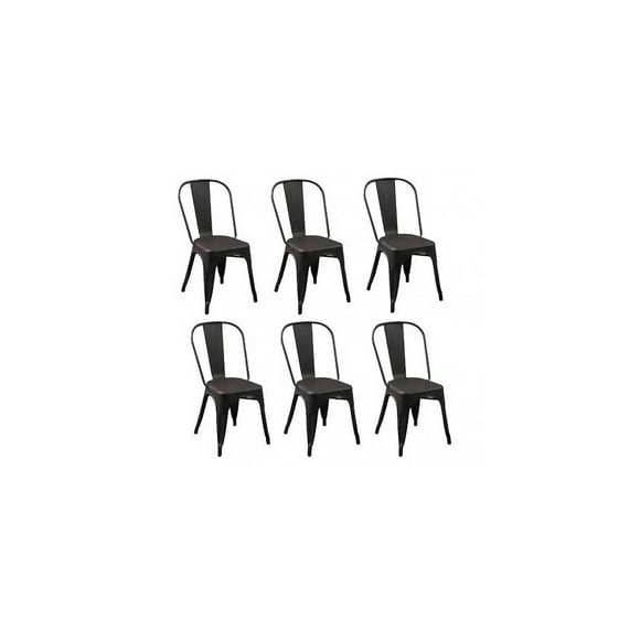 Pack De 6 Sillas Tolix Negras, Bar, Terraza