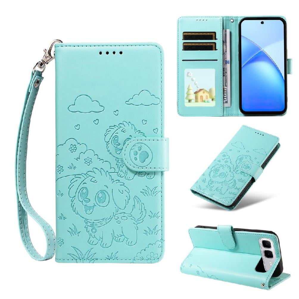 Funda Billetera Foxdock Compatible Con Infinix Smart 10 Plus, Diseño Perrito Tierno, Ranuras Para Tarjetas Y Soporte Plegable