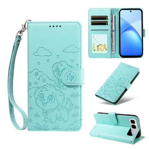 Funda Billetera FOXDOCK Compatible con Infinix Smart 10 Plus, Diseño Perrito Tierno, Ranuras para Tarjetas y Soporte Plegable