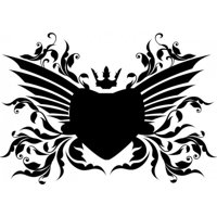 Rienda Libre Graphics - Decomural Love Heart With Wings And Crown Love Ws-15800