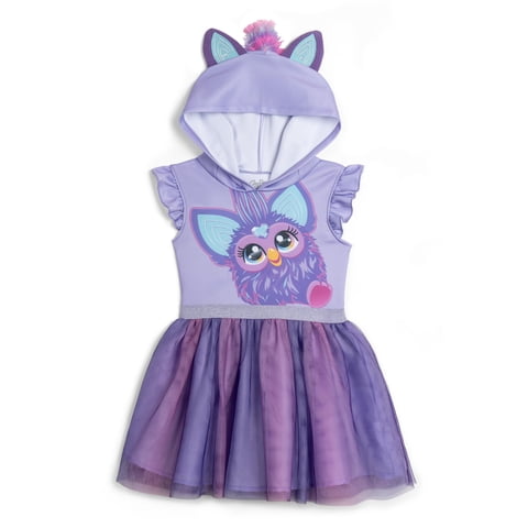 Vestido Furby Scuba Cosplay Con Capucha, Tutú De Tul, Morado, Niñas De 10 A 12 Años