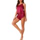thumbnail image 4 of INSPIRE CHIC Conjunto de Pijama de Satén para Mujer Suave Cami con Cuello en V y Pantalones Cortos Ropa de Dormir con Tirantes Ajustables para Primavera Verano L Rojo, 4 of 6